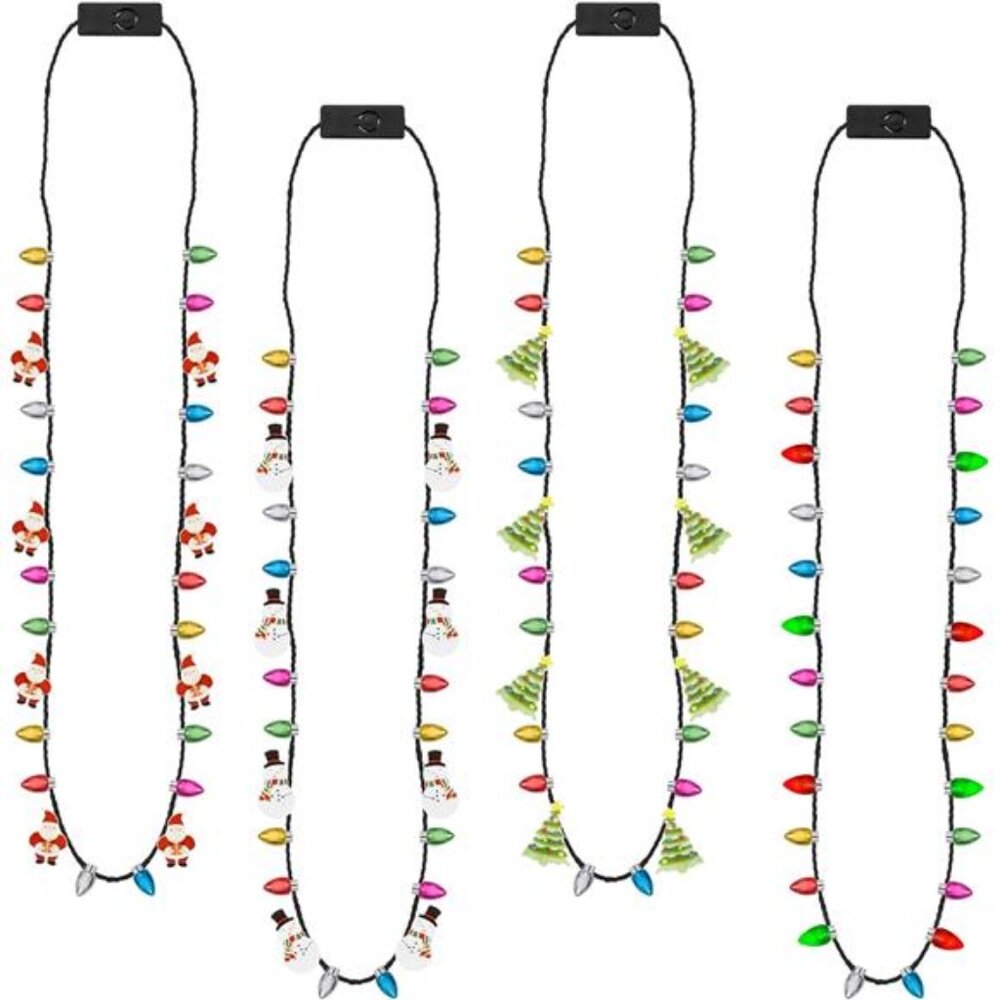 4PCS Light-Up Christmas Necklace Set - Glowing Bulb